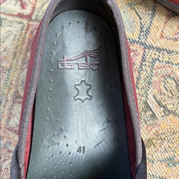 Dansko Volley Clogs Red Burgundy Leather Slip On Comfort Shoes Mules Women’s 41 - Picture 9 of 12